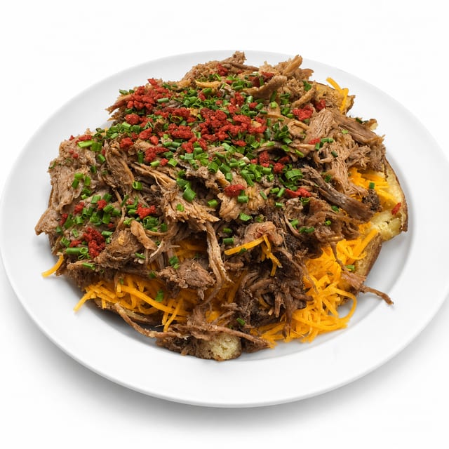 Chicken or Pulled Pork Loaded Potato.